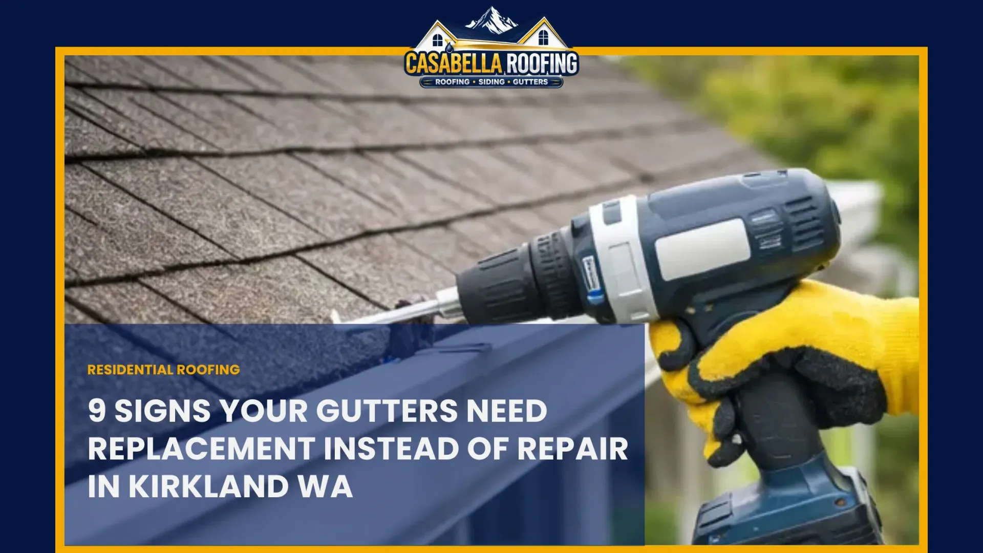 Technician installing a seamless gutter