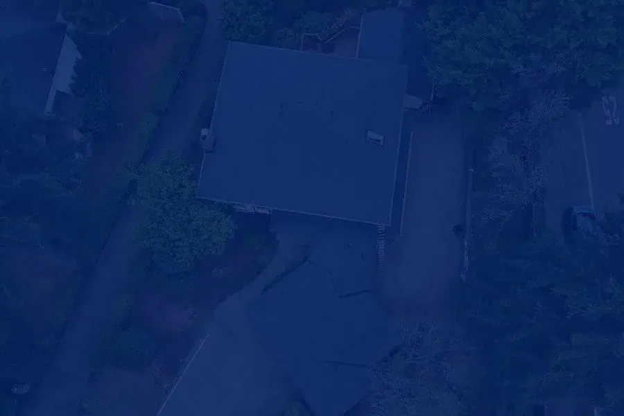 Aerial view of a roof during an inspection